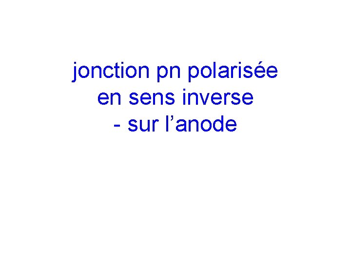 jonction pn polarisée en sens inverse - sur l’anode 