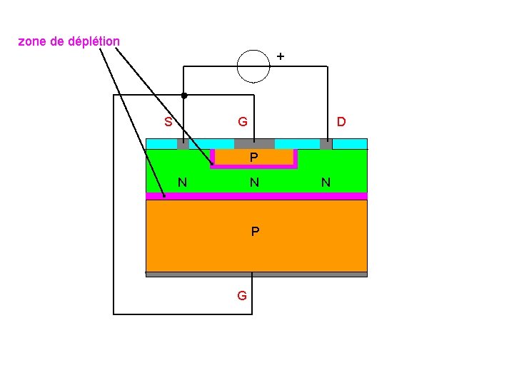 zone de déplétion + S G D P N N P G N zone de déplétion + S G D P N N P G N