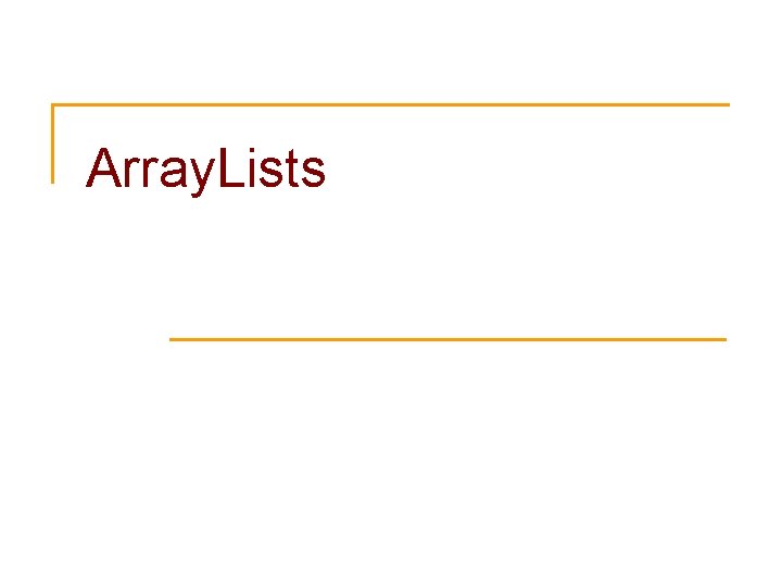 Array. Lists 