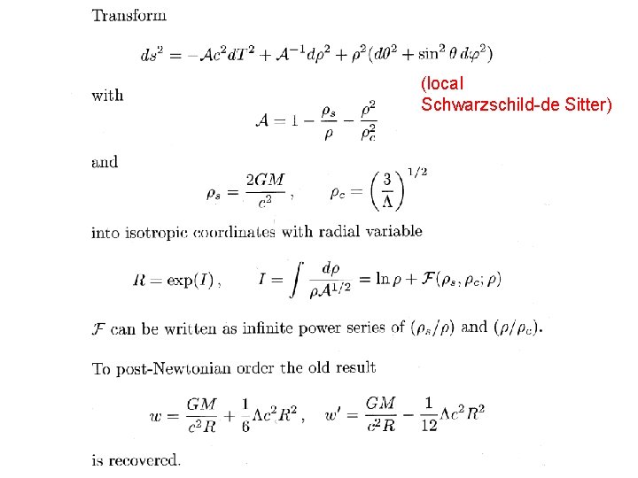 (local Schwarzschild-de Sitter) 