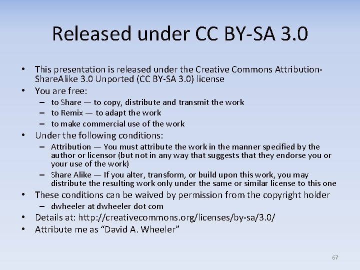 Released under CC BY-SA 3. 0 • This presentation is released under the Creative