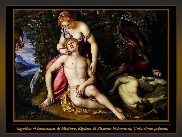 Angelica si innamora di Medoro, dipinto di Simone Peterzano, Collezione privata. 