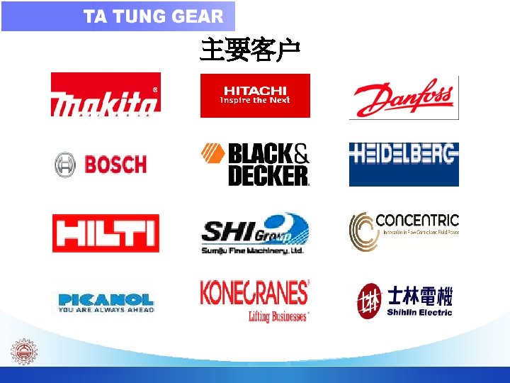 主要客户 Ta Tung Gear Co. 