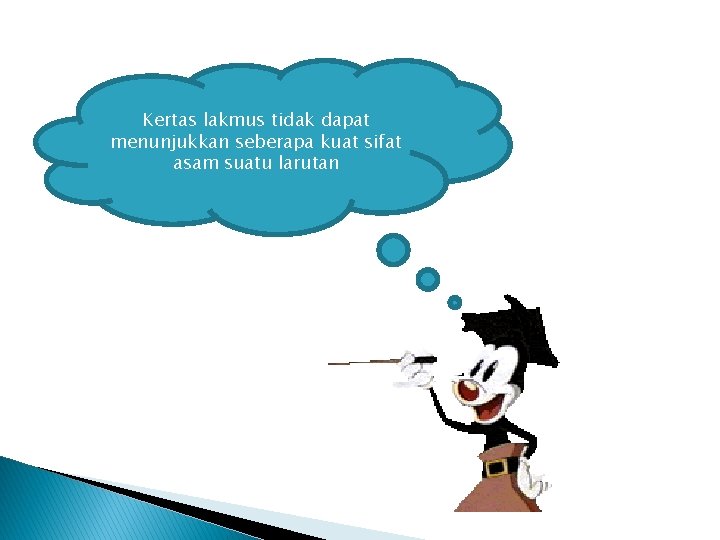 Kertas lakmus tidak dapat menunjukkan seberapa kuat sifat asam suatu larutan 