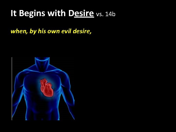 It Begins with Desire vs. 14 b when, by his own evil desire, It Begins with Desire vs. 14 b when, by his own evil desire,