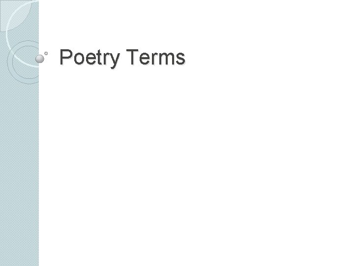 Poetry Terms 