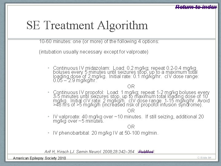 Return to index SE Treatment Algorithm 10 -60 minutes: one (or more) of the