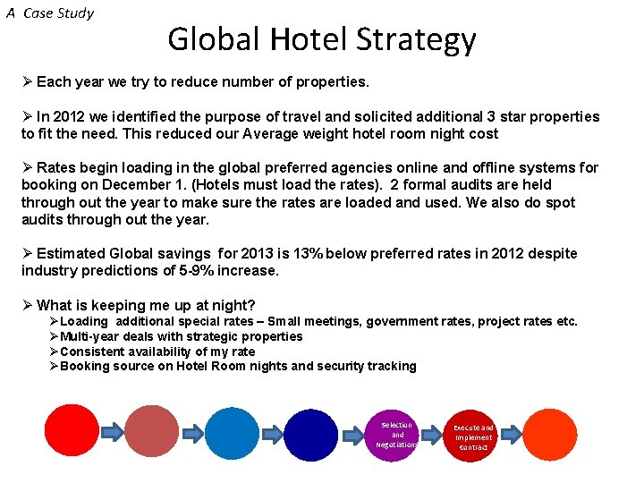 A Case Study Global Hotel Strategy Ø Each year we try to reduce number