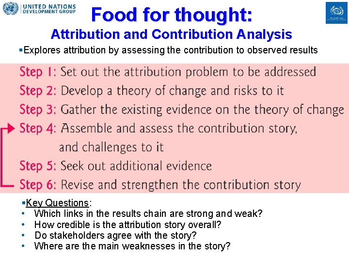 Food for thought: Attribution and Contribution Analysis §Explores attribution by assessing the contribution to