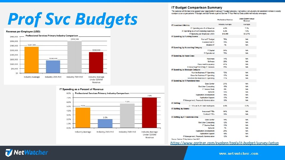 Prof Svc Budgets https: //www. gartner. com/explore/tools/it-budget/survey/setup www. netwatcher. com 