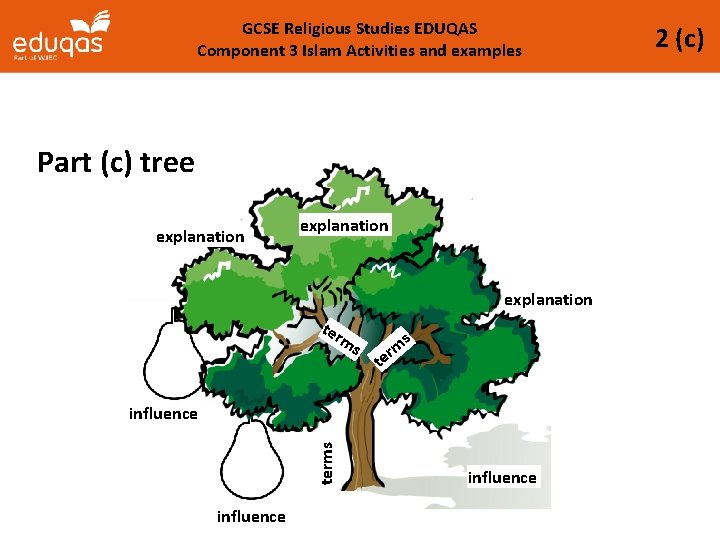 GCSE Religious Studies EDUQAS Component 3 Islam Activities and examples Part (c) tree explanation