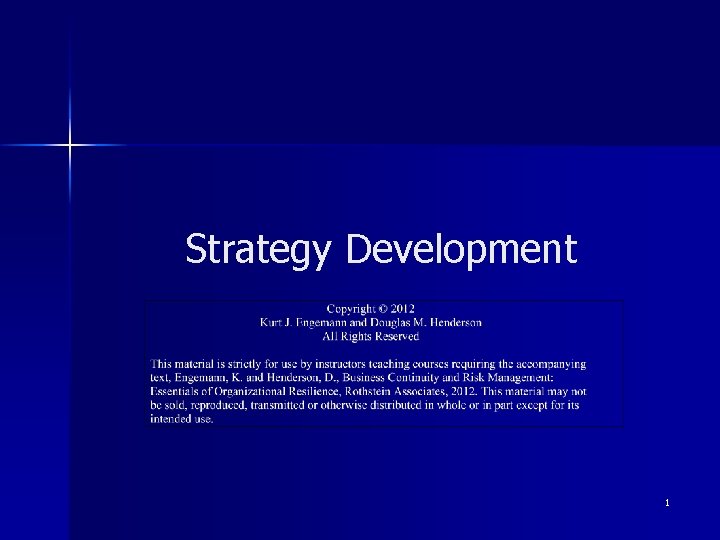 Strategy Development 1 