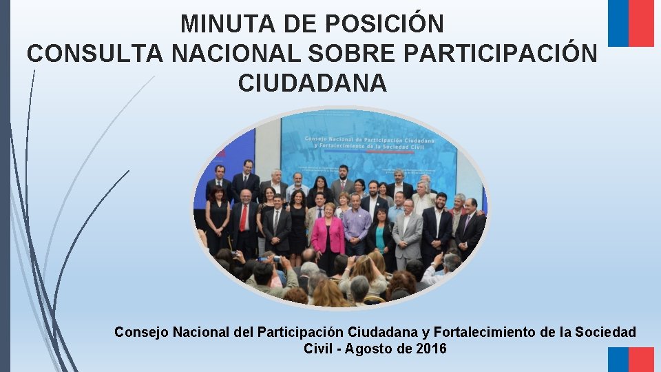 MINUTA DE POSICIÓN CONSULTA NACIONAL SOBRE PARTICIPACIÓN CIUDADANA Consejo Nacional del Participación Ciudadana y