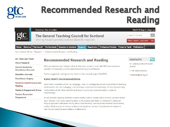 Recommended Research and Reading 