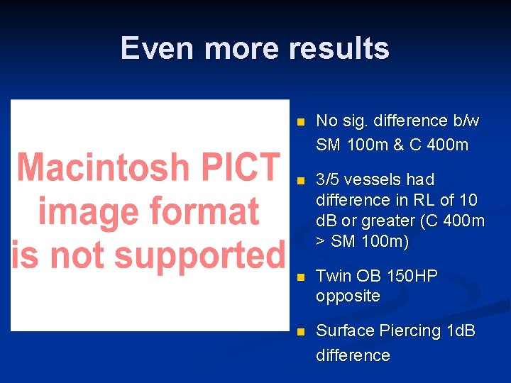 Even more results n No sig. difference b/w SM 100 m & C 400