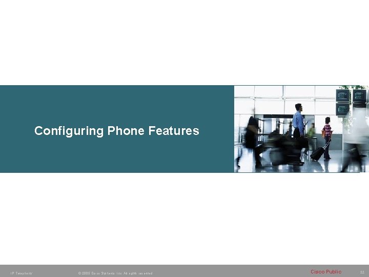 Configuring Phone Features IP Telephony © 2005 Cisco Systems, Inc. All rights reserved. Cisco