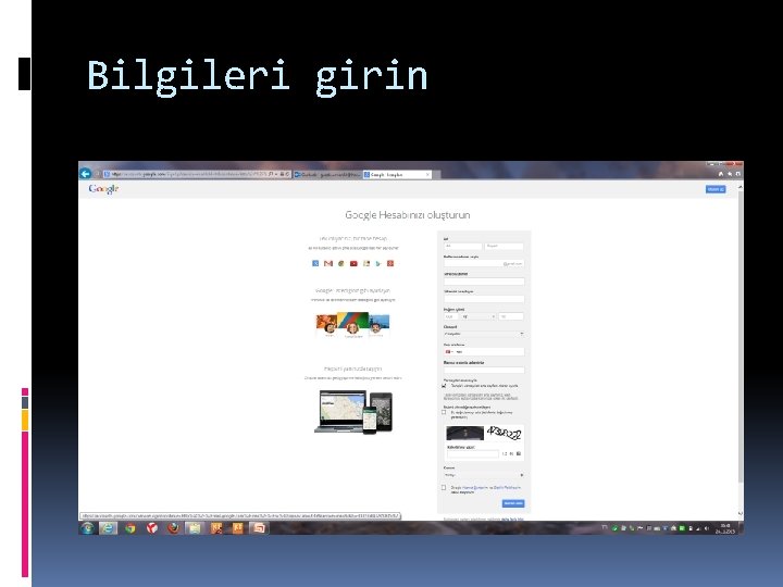 Bilgileri girin 