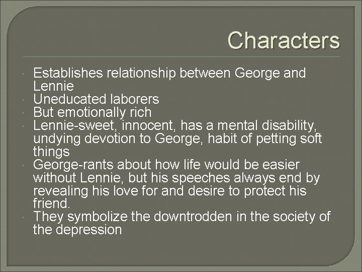 Of Mice and Men Chapter 1 Analysis Please