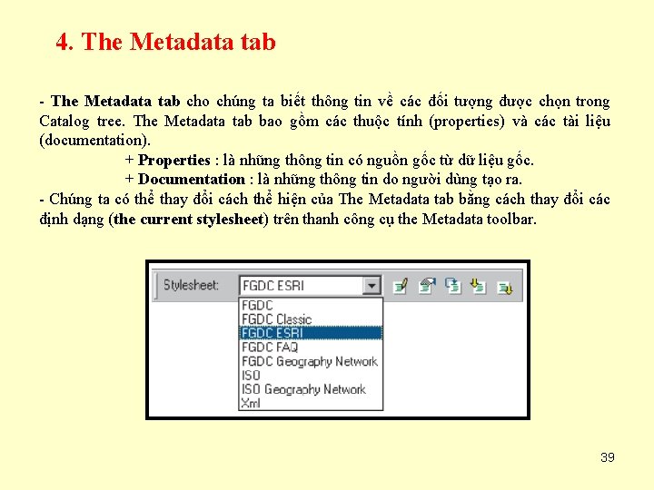 4. The Metadata tab - The Metadata tab cho chúng ta biết thông tin