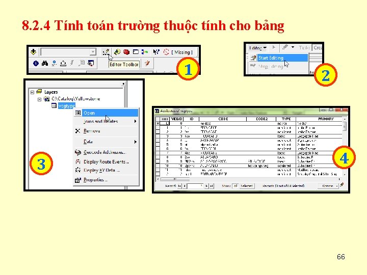 8. 2. 4 Tính toán trường thuộc tính cho bảng 1 3 2 4