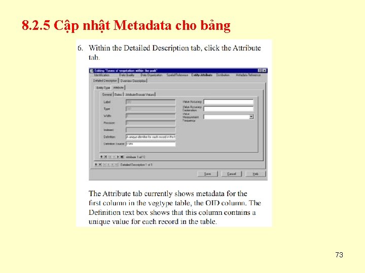 8. 2. 5 Cập nhật Metadata cho bảng 73 