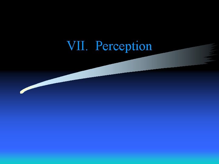VII. Perception 