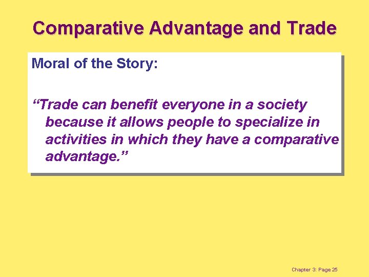 Comparative Advantage and Trade Moral of the Story: “Trade can benefit everyone in a