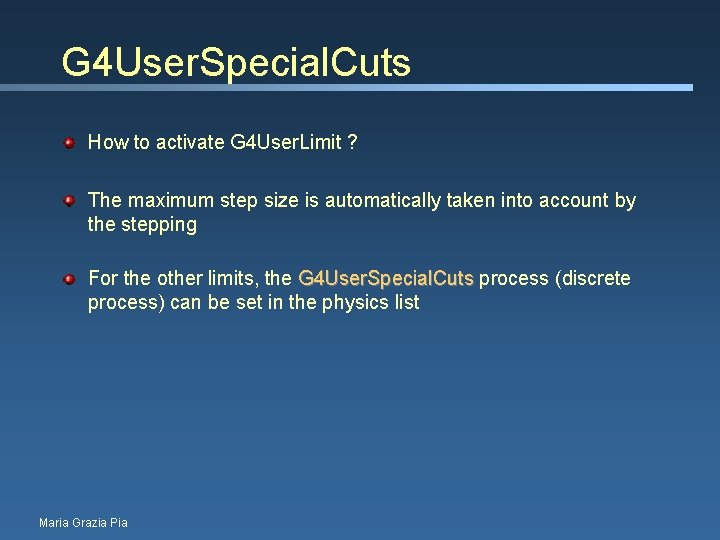 G 4 User. Special. Cuts How to activate G 4 User. Limit ? The