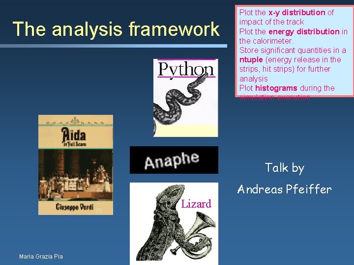 The analysis framework Plot the x-y distribution of impact of the track Plot the