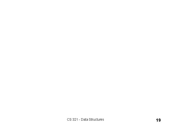 CS 321 - Data Structures 19 