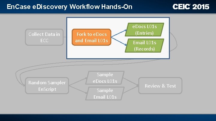 En. Case e. Discovery Workflow Hands-On Collect Data in ECC Random Sampler En. Script
