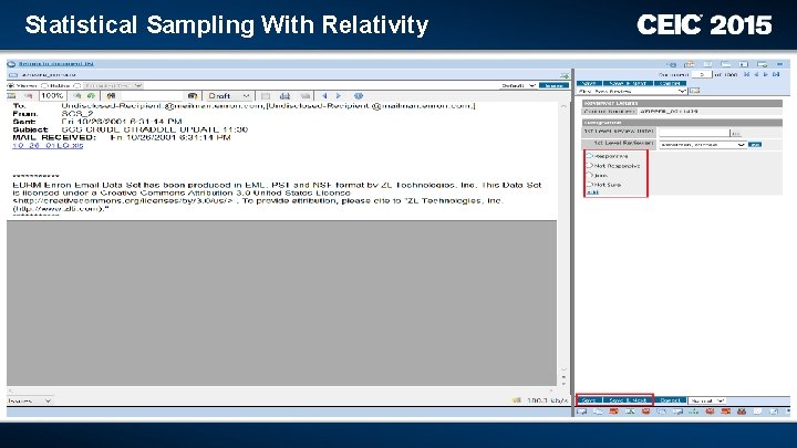 Statistical Sampling With Relativity 