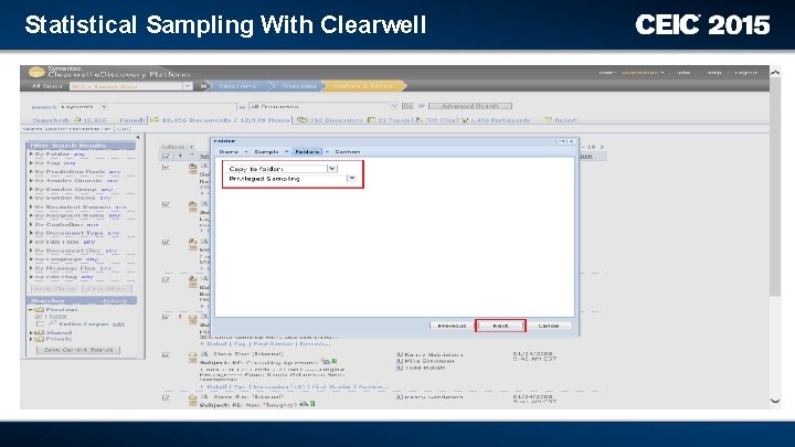 Statistical Sampling With Clearwell 