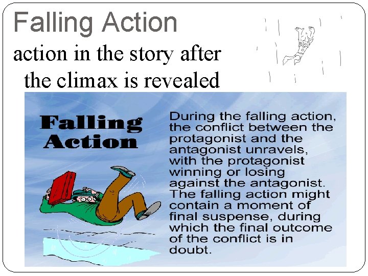 Falling Action action in the story after the climax is revealed 