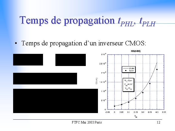 Temps de propagation t. PHL, t. PLH • Temps de propagation d’un inverseur CMOS: