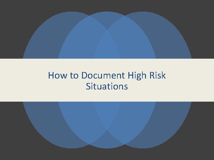 How to Document High Risk Situations 
