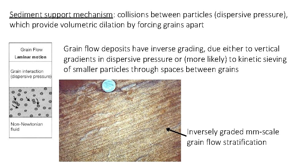 Sediment support mechanism: collisions between particles (dispersive pressure), which provide volumetric dilation by forcing