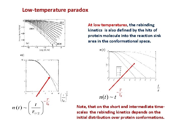 Low-temperature paradox At low temperatures, the rebinding kinetics is also defined by the hits