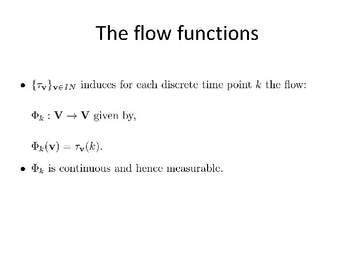The flow functions 