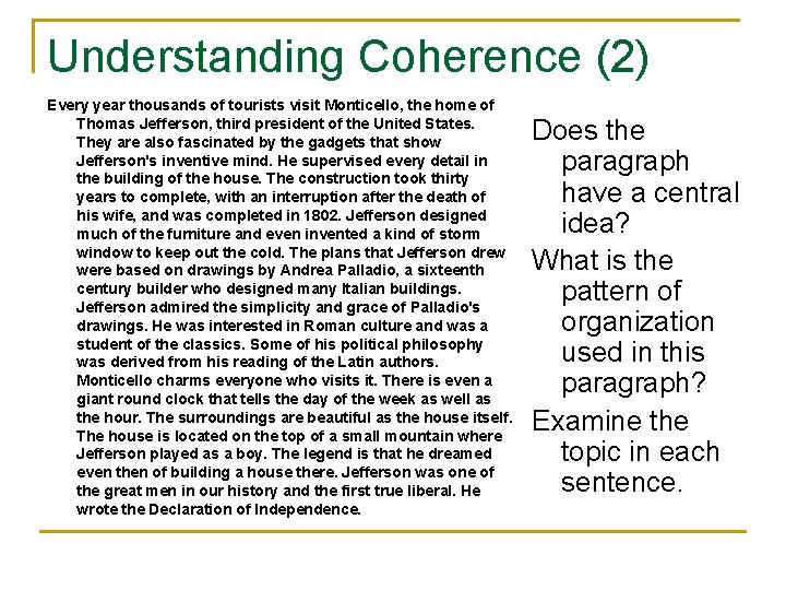 Revising Your Paragraph Achieving Coherence Continuity Yang Ying