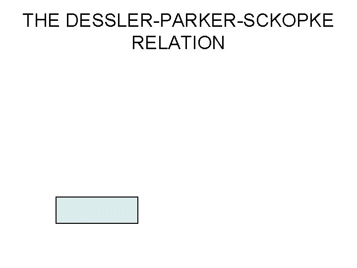 THE DESSLER-PARKER-SCKOPKE RELATION 