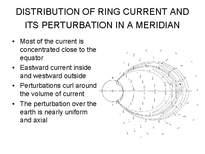 DISTRIBUTION OF RING CURRENT AND ITS PERTURBATION IN A MERIDIAN • Most of the