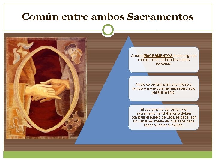 Común entre ambos Sacramentos Ambos � SACRAMENTOS tienen algo en común, están ordenados a