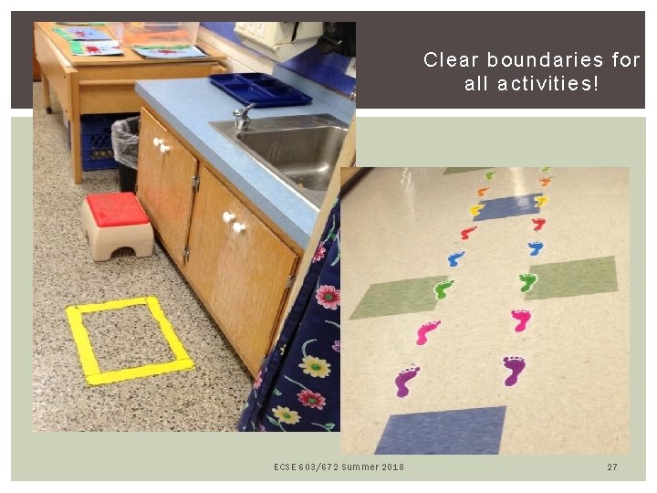 Clear boundaries for all activities! ECSE 603/672 Summer 2018 27 