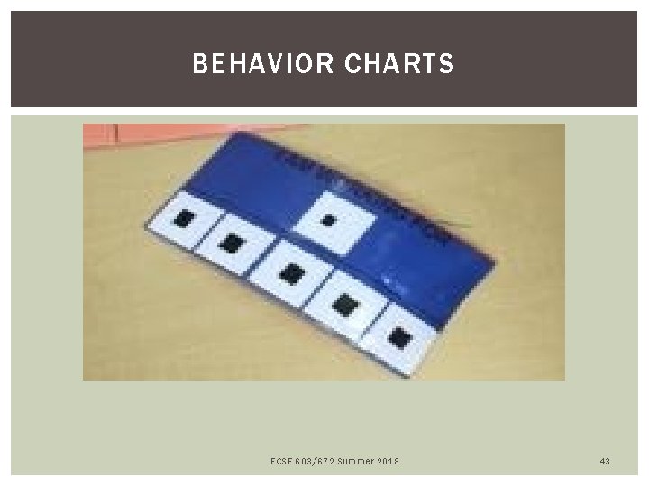 BEHAVIOR CHARTS ECSE 603/672 Summer 2018 43 