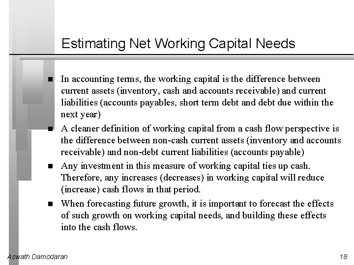 Estimating Net Working Capital Needs In accounting terms, the working capital is the difference Estimating Net Working Capital Needs In accounting terms, the working capital is the difference