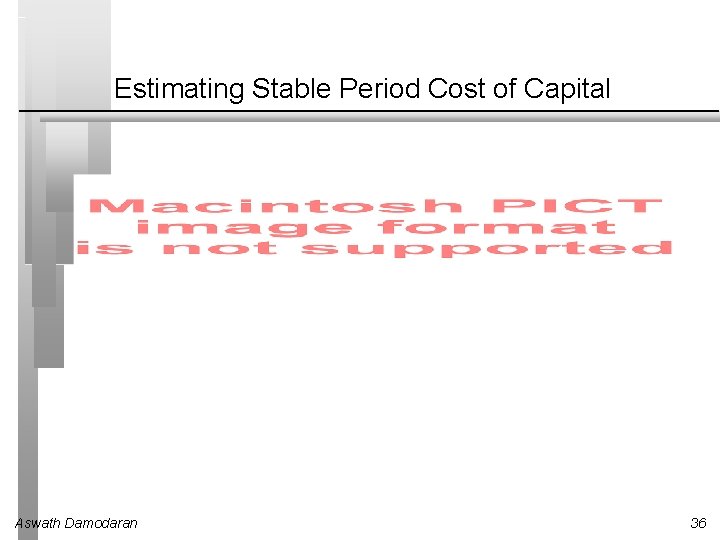 Estimating Stable Period Cost of Capital Aswath Damodaran 36 