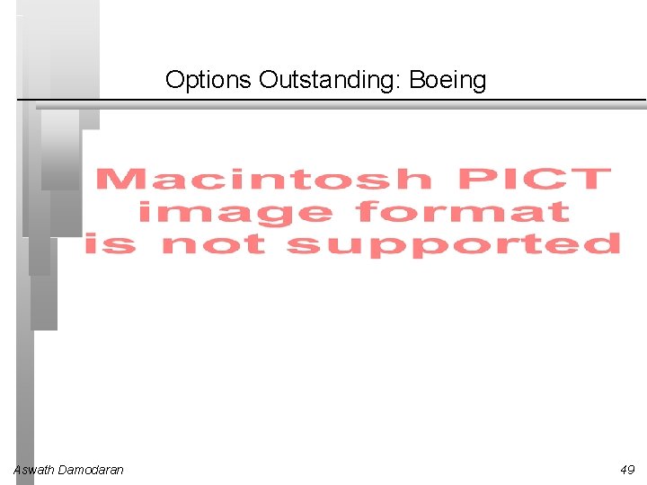 Options Outstanding: Boeing Aswath Damodaran 49 