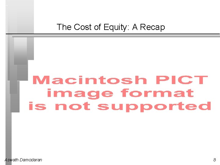 The Cost of Equity: A Recap Aswath Damodaran 8 