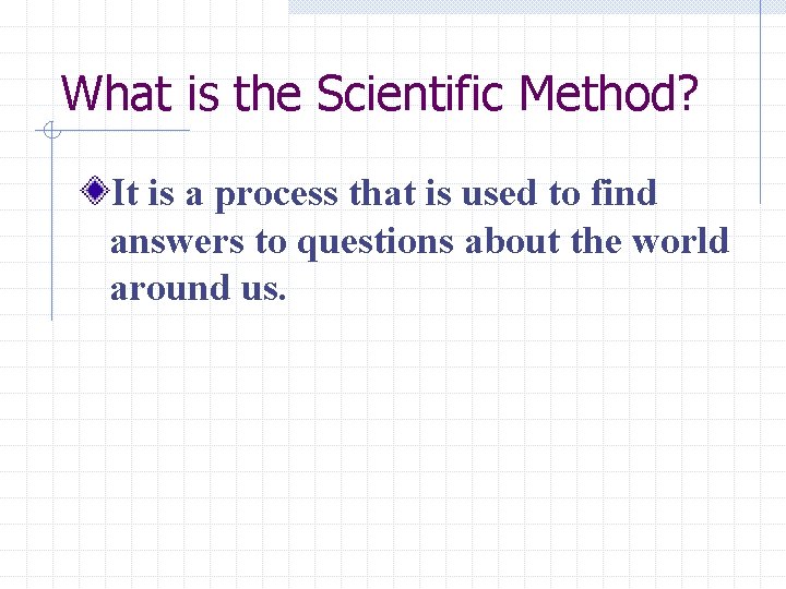 What is the Scientific Method? It is a process that is used to find